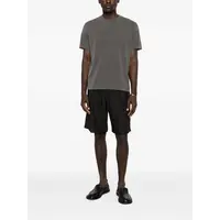 LEISURE SHORTS STILL BLACK CALM CUPRO COTTON