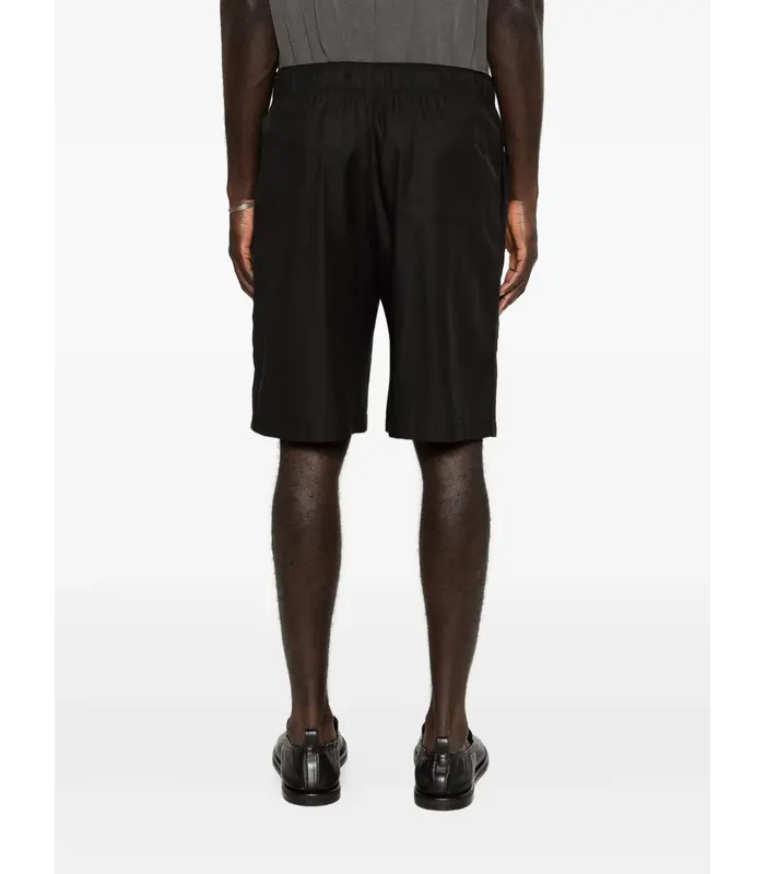 LEISURE SHORTS STILL BLACK CALM CUPRO COTTON