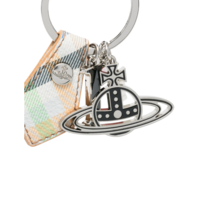 I LOVE ORB KEYRING HEATHER PLAID