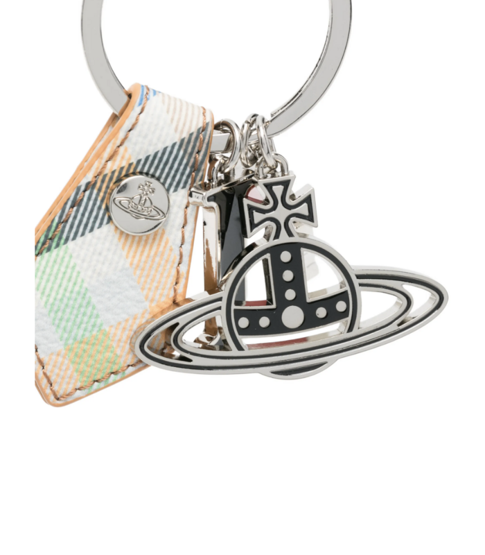 I LOVE ORB KEYRING HEATHER PLAID