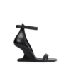 RICK OWENS SANDALI IN PELLE CANTILEVER 8 MINIMAL SANDAL BLACK
