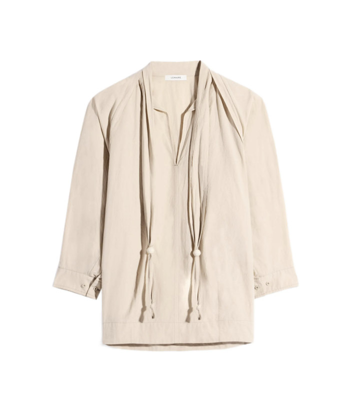 BLOUSE WITH SCARF GREIGE