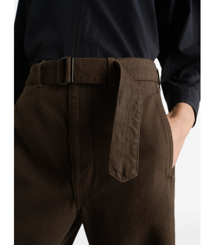 TWISTED BELTED PANTS CACAO