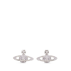 VIVIENNE WESTWOOD MINI BAS RELIEF EARRINGS PLATINUM / VIOLET CRYSTAL