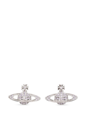 VIVIENNE WESTWOOD mini bas relief earrings platinum / voilet crystal