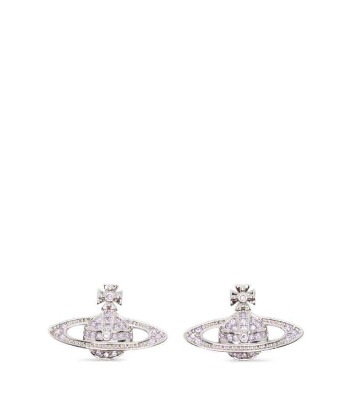 MINI BAS RELIEF EARRINGS PLATINUM / VIOLET CRYSTAL