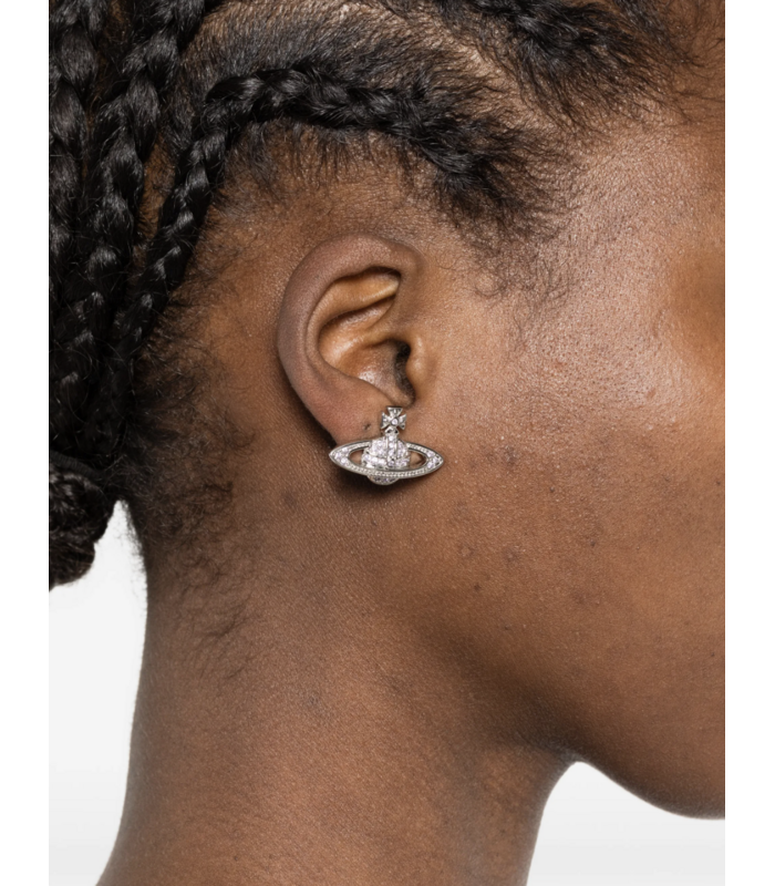 MINI BAS RELIEF EARRINGS PLATINUM / VIOLET CRYSTAL