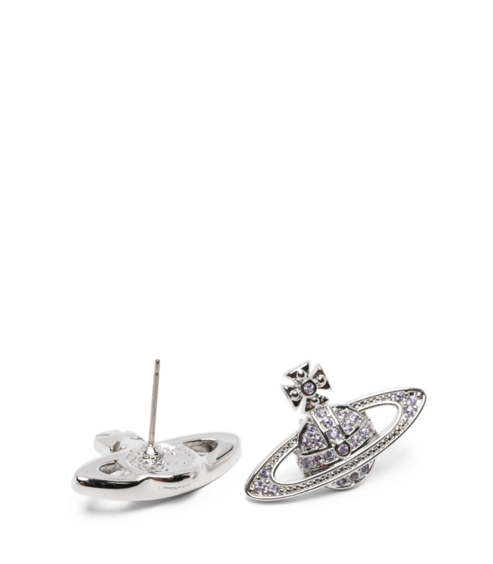 MINI BAS RELIEF EARRINGS PLATINUM / VIOLET CRYSTAL