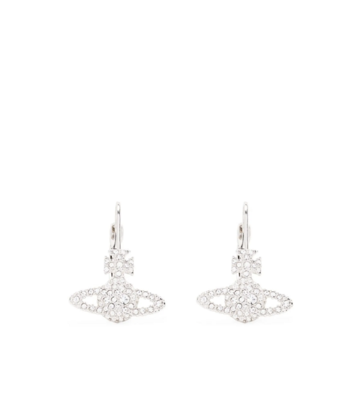 GRACE BAS RELIEF EARRINGS PLATINUM / CRYSTAL