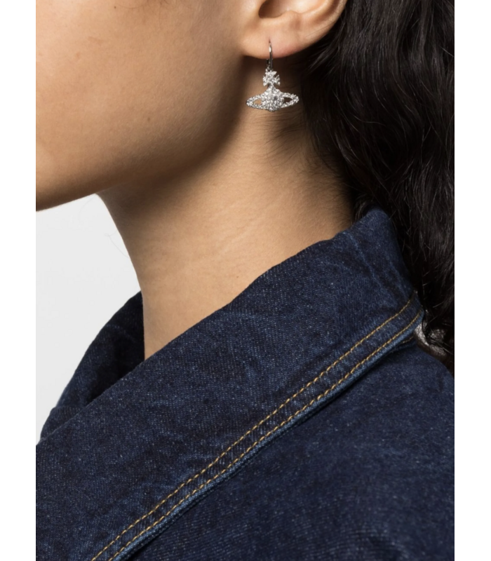 GRACE BAS RELIEF EARRINGS PLATINUM / CRYSTAL