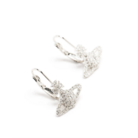 GRACE BAS RELIEF EARRINGS PLATINUM / CRYSTAL