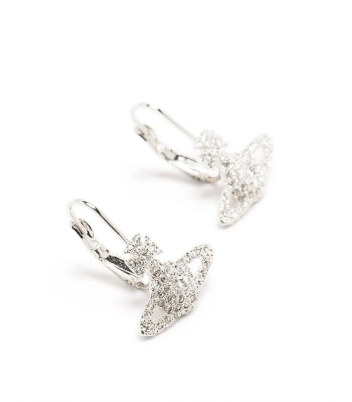 GRACE BAS RELIEF EARRINGS PLATINUM / CRYSTAL