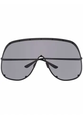 RICK OWENS sunglasses shield blk temple/blk lens