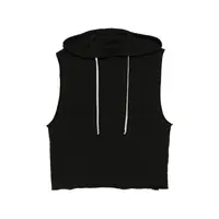 TOP IN FELPA HOODED TUNIC BLACK