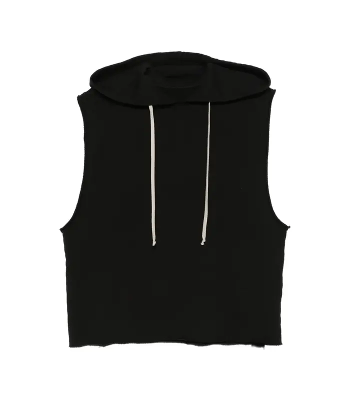 TOP IN FELPA HOODED TUNIC BLACK