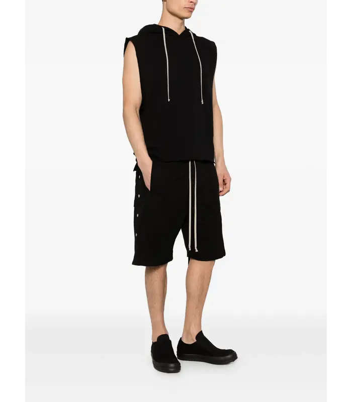 TOP IN FELPA HOODED TUNIC BLACK