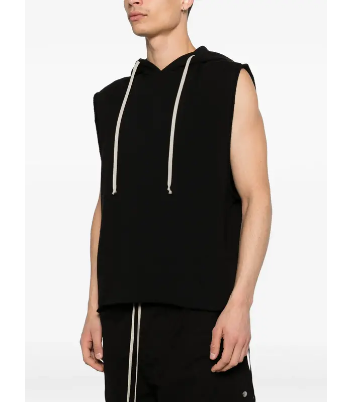 TOP IN FELPA HOODED TUNIC BLACK