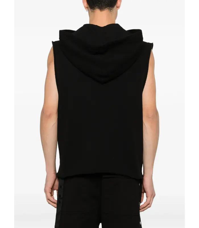 TOP IN FELPA HOODED TUNIC BLACK