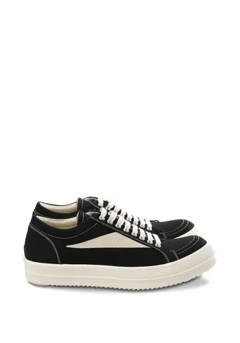 RICK OWENS DRKSHDW scarpe in denim vintage sneaks black/milk/milk