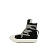 RICK OWENS DRKSHDW SCARPE IN DENIM MEGALACE SNEAKS BLACK/MILK/MILK