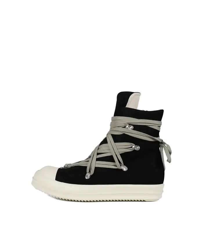 SCARPE IN DENIM MEGALACE SNEAKS BLACK/MILK/MILK