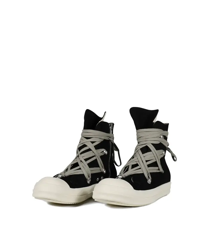 SCARPE IN DENIM MEGALACE SNEAKS BLACK/MILK/MILK