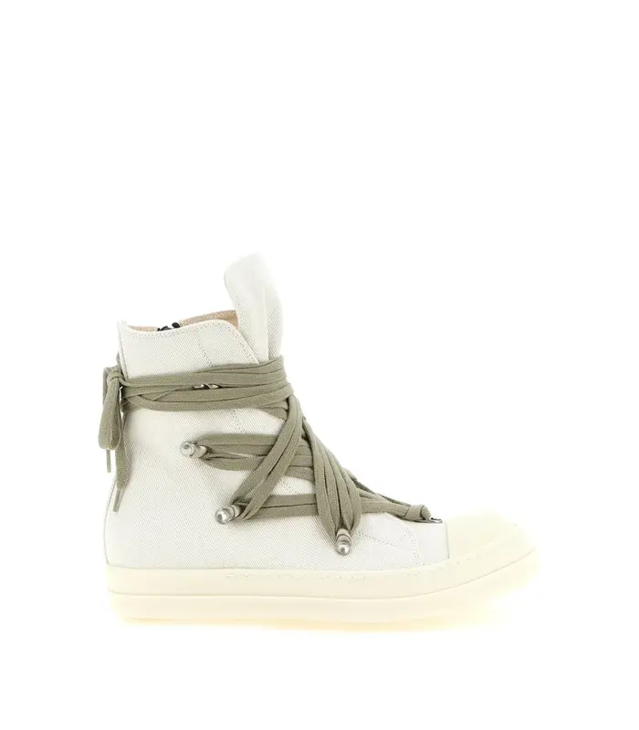 SCARPE IN DENIM MEGALACE SNEAKS CREAM/MILK/MILK