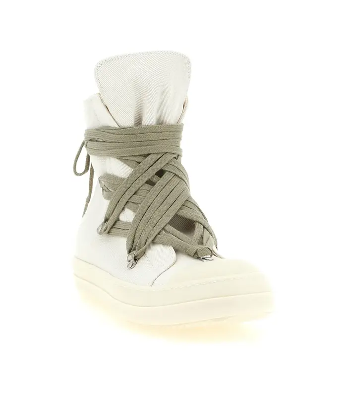 SCARPE IN DENIM MEGALACE SNEAKS CREAM/MILK/MILK