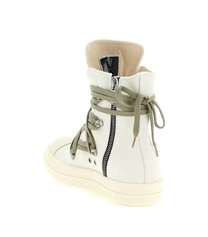 SCARPE IN DENIM MEGALACE SNEAKS CREAM/MILK/MILK