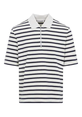 JIL SANDER polo 104 ss white/blue JIL SANDER polo 104 ss white/blue