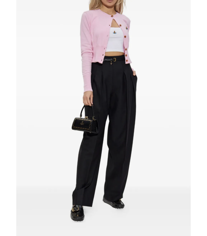 CROPPED RIB VEST WHITE