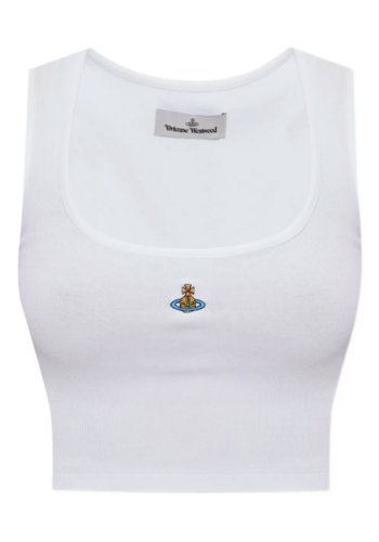 VIVIENNE WESTWOOD cropped rib vest white