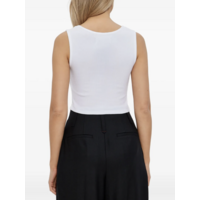 CROPPED RIB VEST WHITE