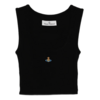 VIVIENNE WESTWOOD CROPPED RIB VEST BLACK