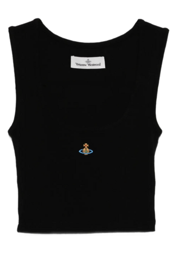 VIVIENNE WESTWOOD cropped rib vest black