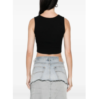 CROPPED RIB VEST BLACK