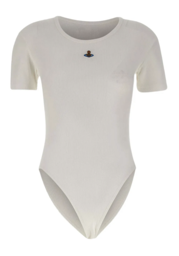 VIVIENNE WESTWOOD cap sleeve bodysuit white
