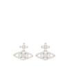 VIVIENNE WESTWOOD OLYMPIA CZ EARRINGS PLATINUM / WHITE