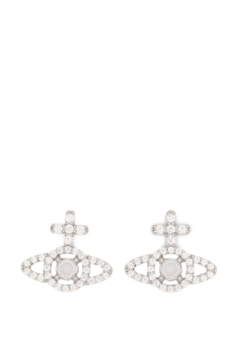 VIVIENNE WESTWOOD olympia  cz earrings platinum white