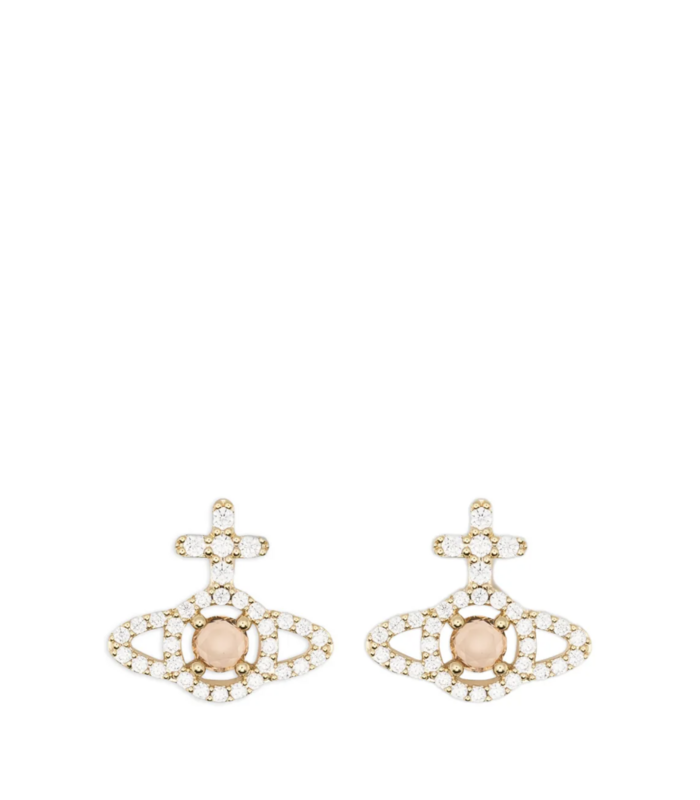 OLYMPIA CZ EARRINGS GOLD / WHITE CHAMPAGNE