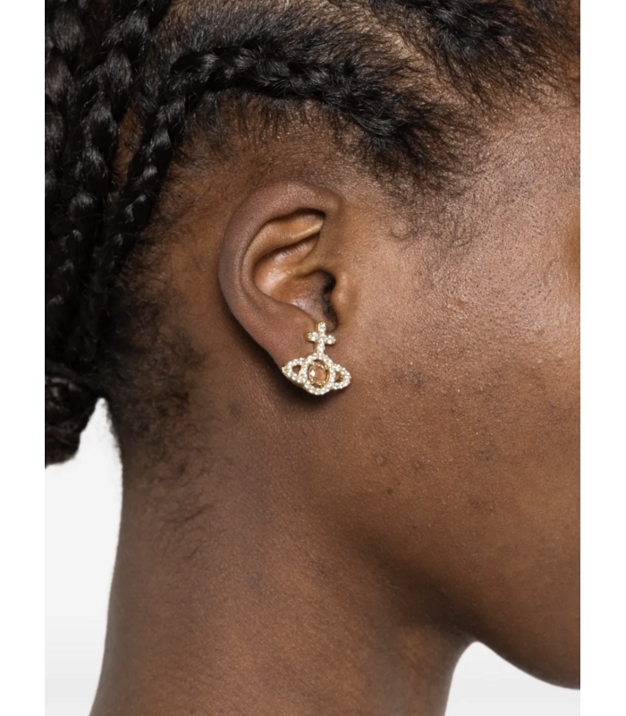 OLYMPIA CZ EARRINGS GOLD / WHITE CHAMPAGNE