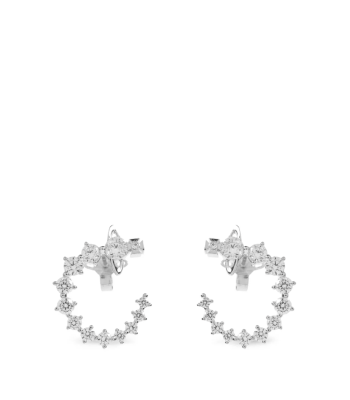 VIVIENNE WESTWOOD LYDIA EARRINGS PLATINUM / WHITE