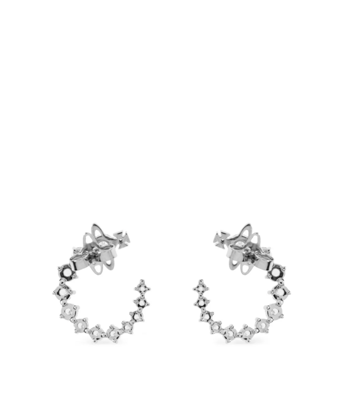 VIVIENNE WESTWOOD LYDIA EARRINGS PLATINUM / WHITE