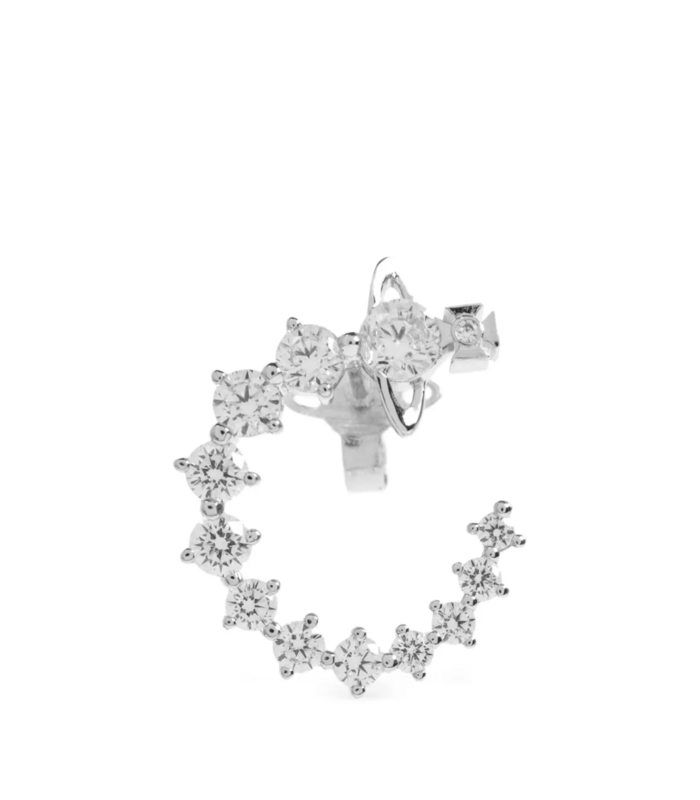 VIVIENNE WESTWOOD LYDIA EARRINGS PLATINUM / WHITE