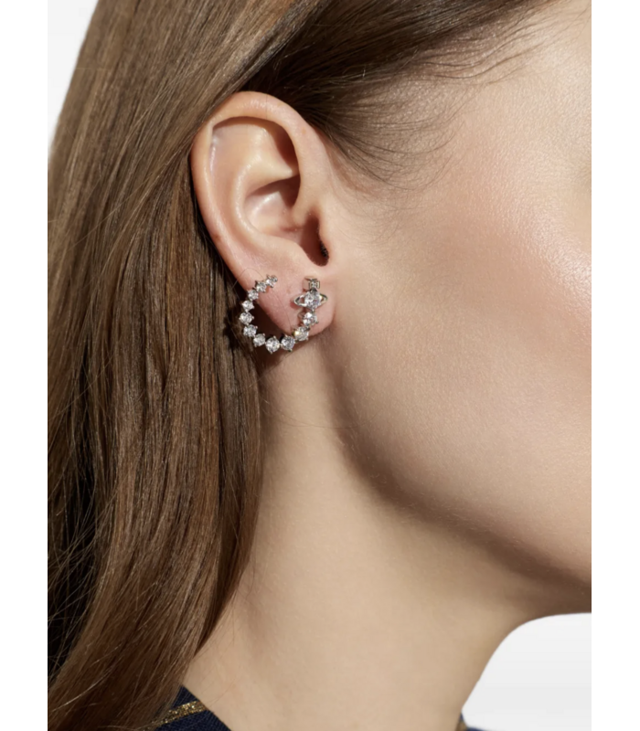 VIVIENNE WESTWOOD LYDIA EARRINGS PLATINUM / WHITE