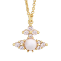 FEODORA PENDANT GOLD / CHAMPAGNE CZ / PINK