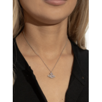 VALENTINA ORB PENDANT PLATINUM / PINK / WHITE CZ