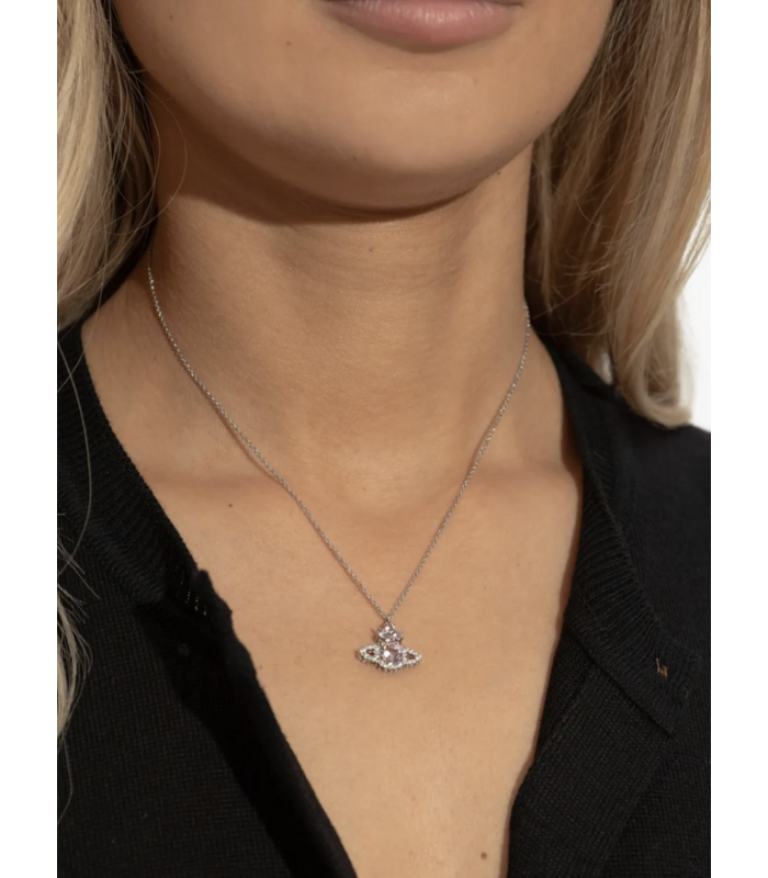 VALENTINA ORB PENDANT PLATINUM / PINK / WHITE CZ