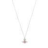 VIVIENNE WESTWOOD VALENTINA ORB PENDANT PLATINUM / PINK / WHITE CZ