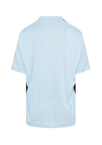 MARTINE ROSE womens half stretch football top blue light blue